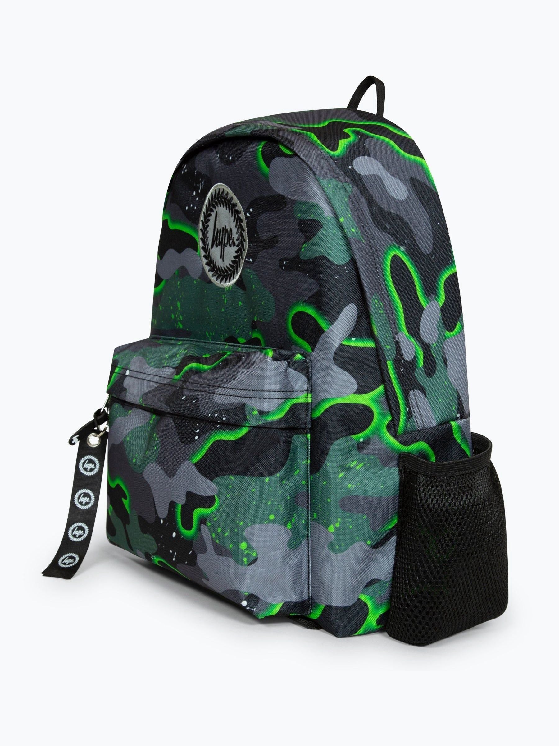 Hype green glow camo backpack, 42x30x12cm - British product