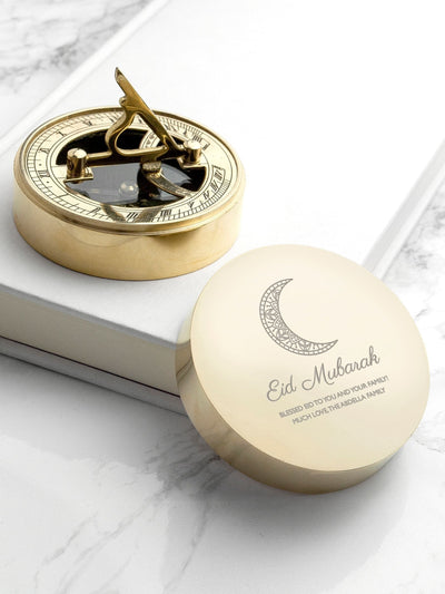 Next Treat Republic Personalised Eid Mubarak Sundial Compass - Engraved Brass Gift Compass- Buy online at McGrocer