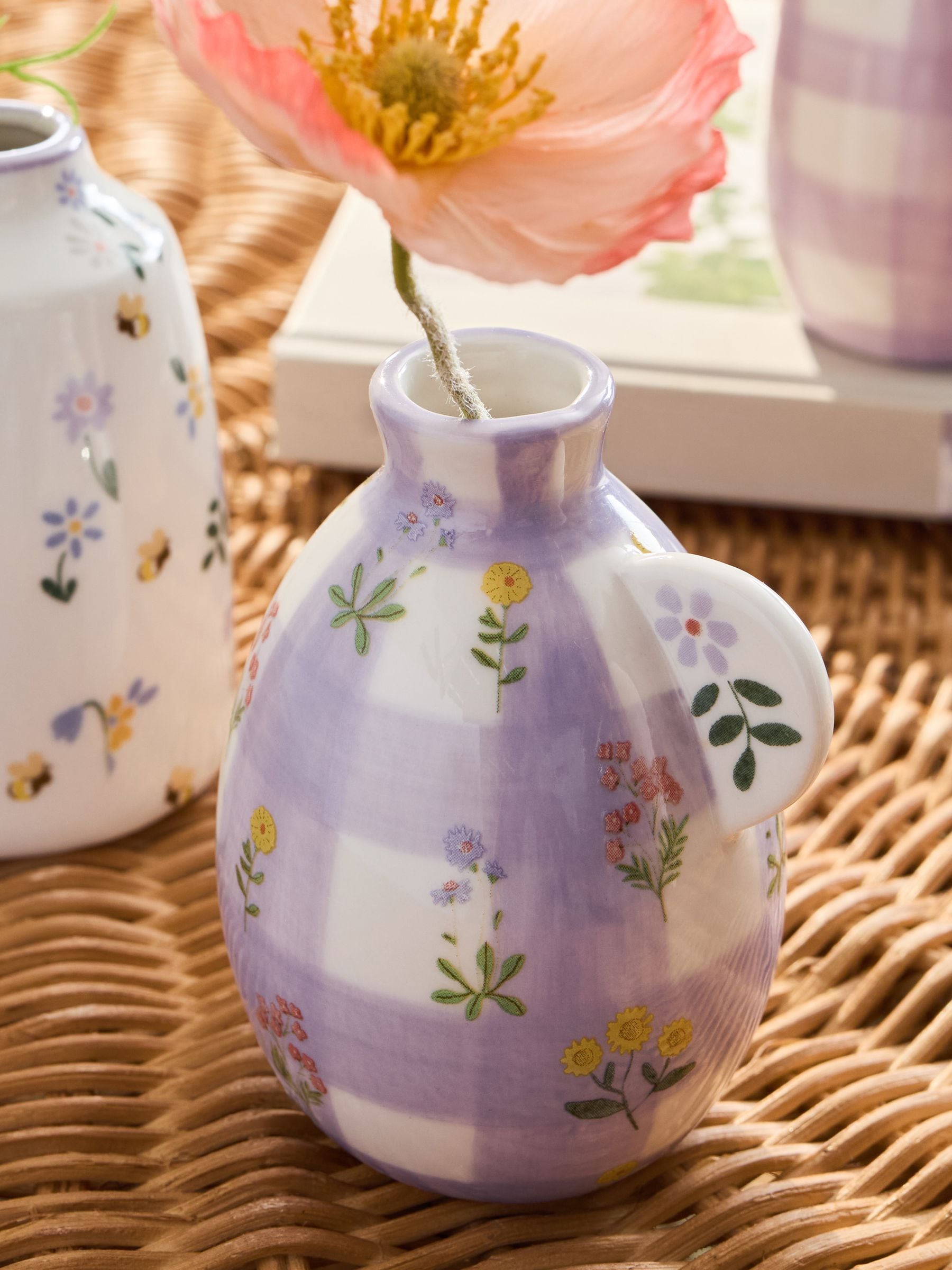 Set of 3 Maisie floral ceramic vases 9.5cm, UK version
