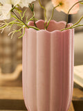 Pink mini ceramic scalloped vase 16cm - British product