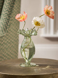 Green ruffle ribbed glass bud vase 15.5cm (British brand)