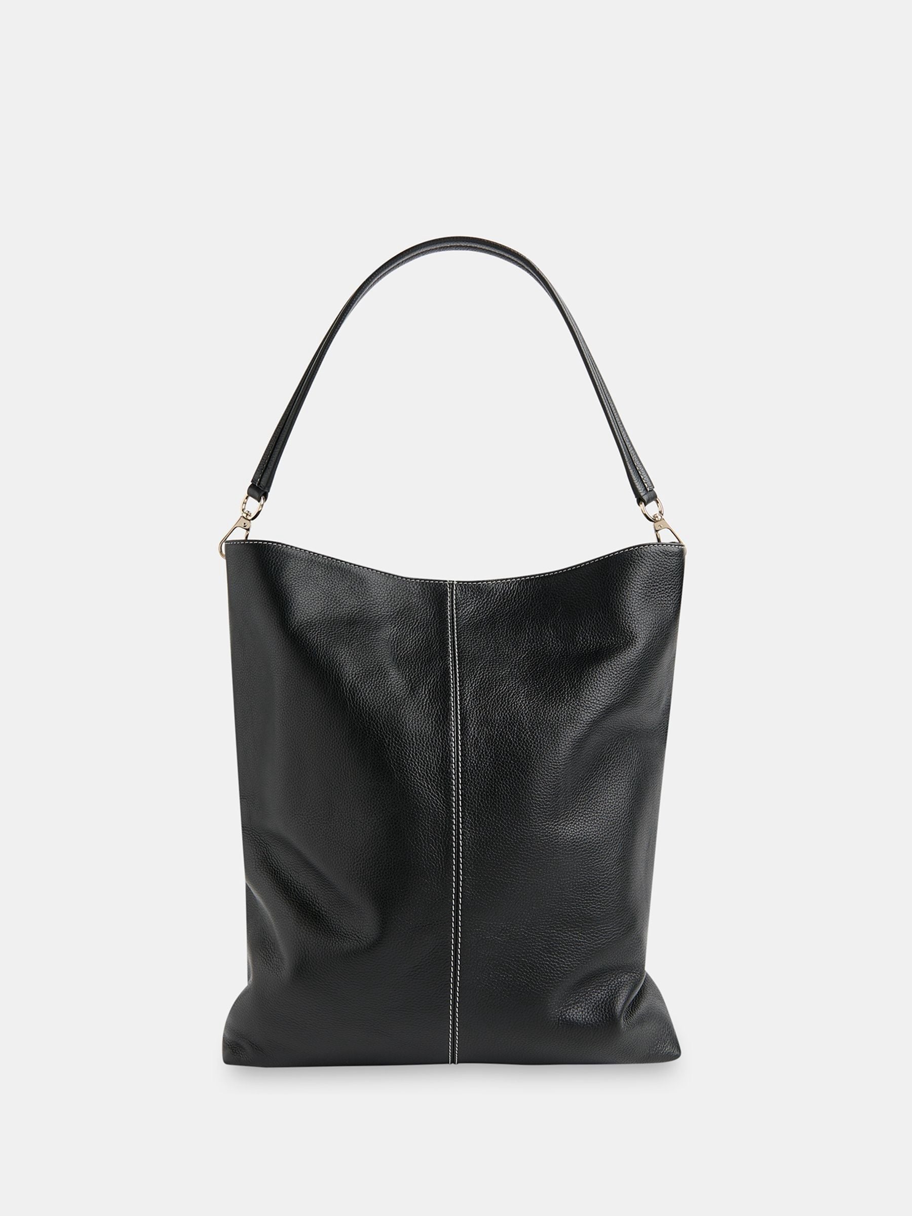 Whistles black contrast stitch tote bag, imported from the UK