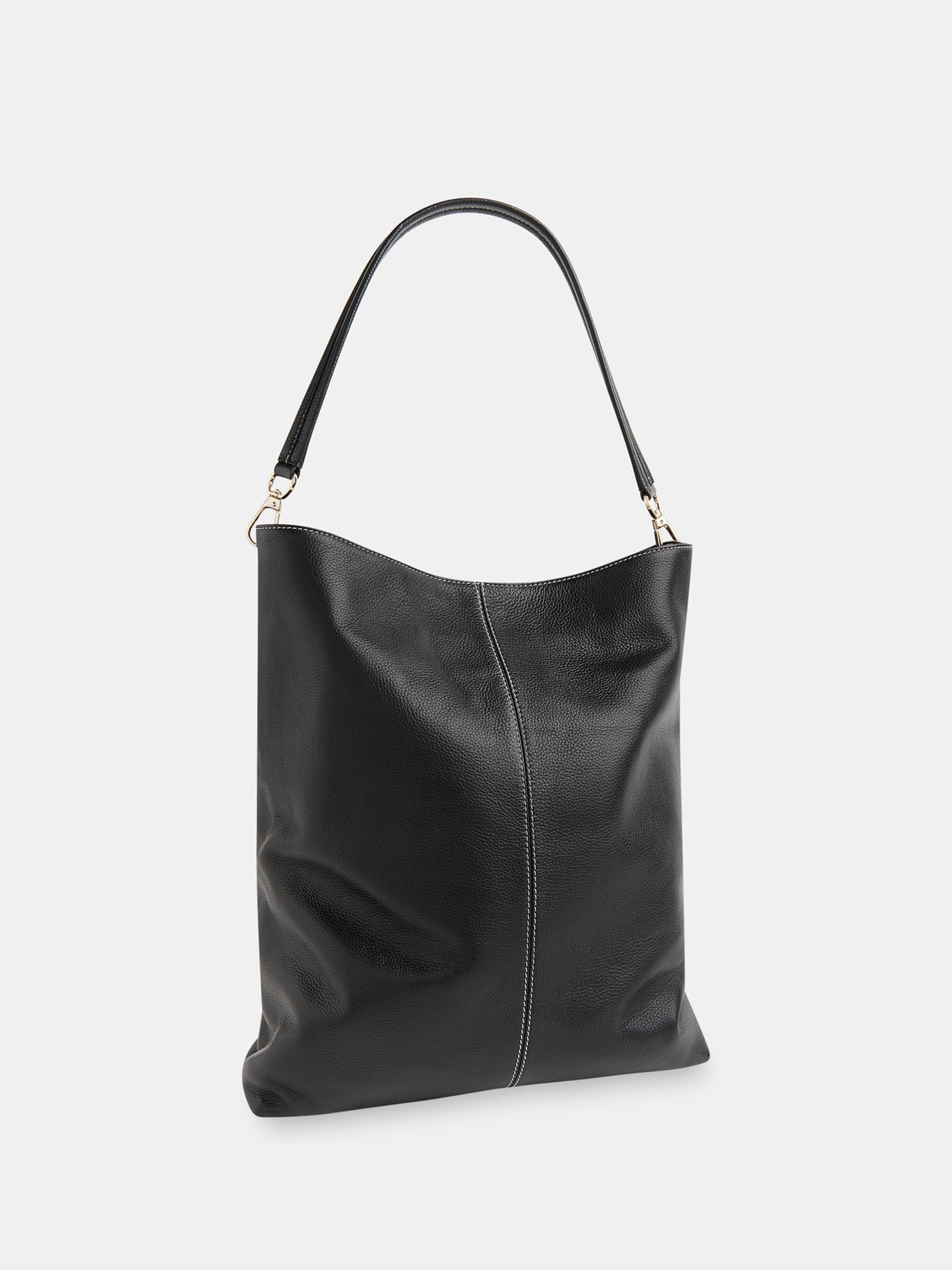 Whistles black contrast stitch tote bag, imported from the UK