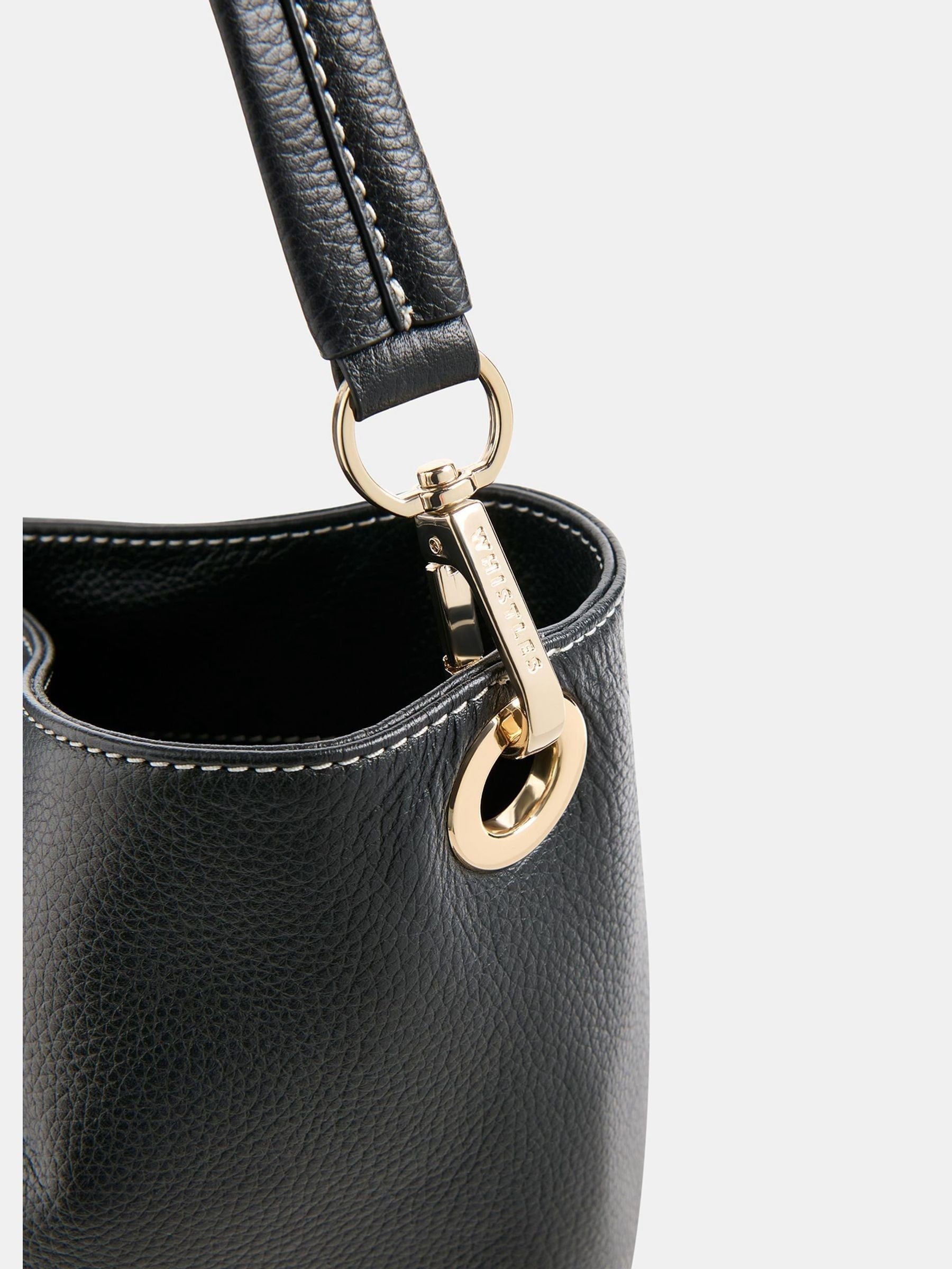 Whistles black contrast stitch tote bag, imported from the UK