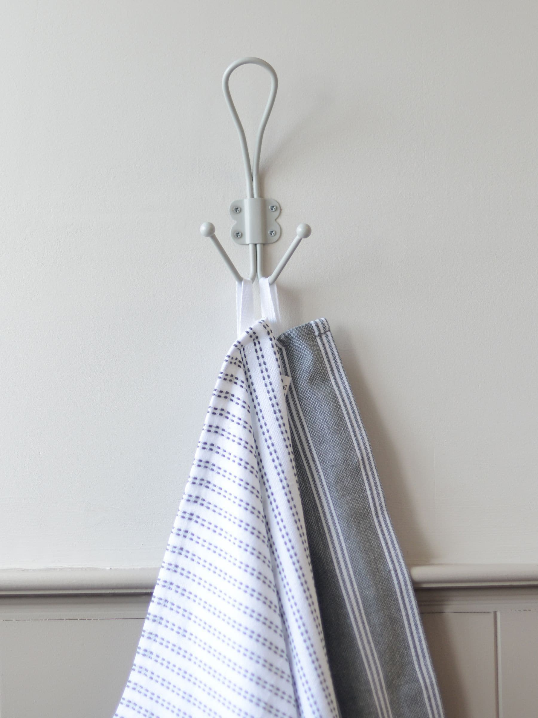 Laura Ashley metal double hooks set of 2 silver grey (British brand)