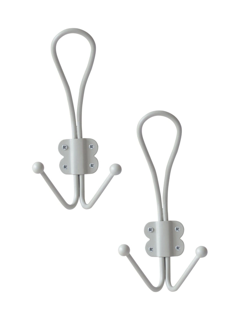 Laura Ashley metal double hooks set of 2 silver grey (British brand)