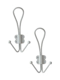 Laura Ashley metal double hooks set of 2 silver grey (British brand)