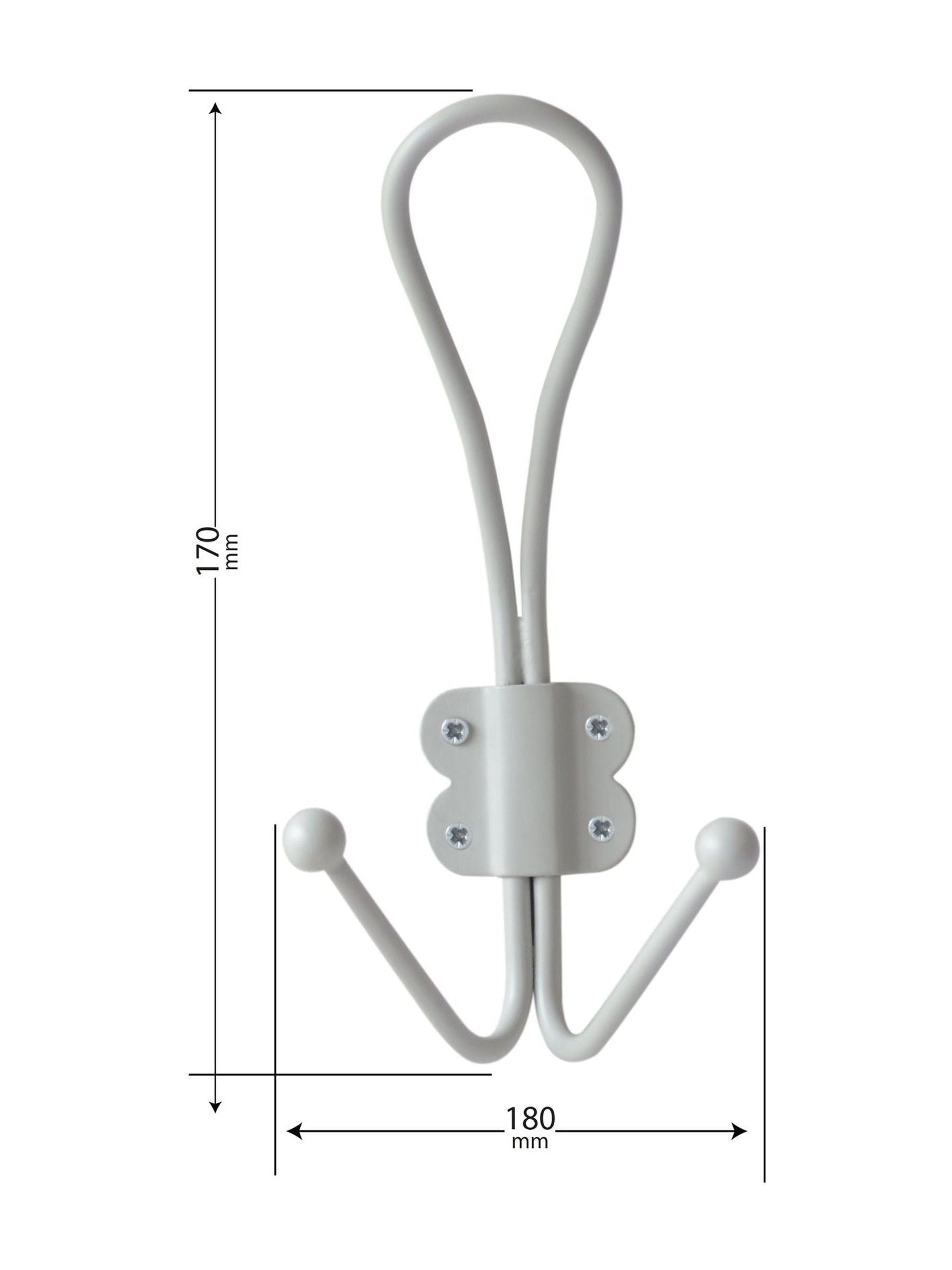 Laura Ashley metal double hooks set of 2 silver grey (British brand)