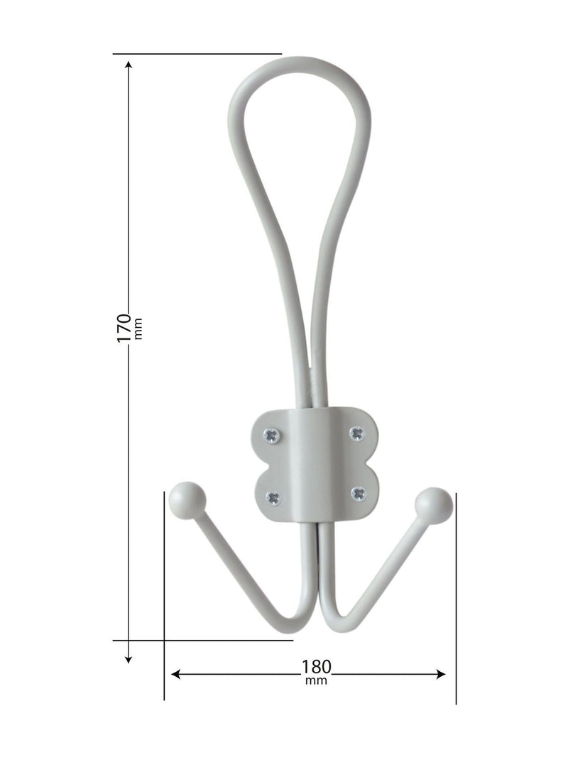 Laura Ashley metal double hooks set of 2 silver grey (British brand)