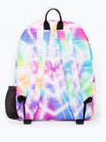 Hype pink rainbow heart tie dye backpack (British brand)