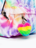 Hype pink rainbow heart tie dye backpack (British brand)