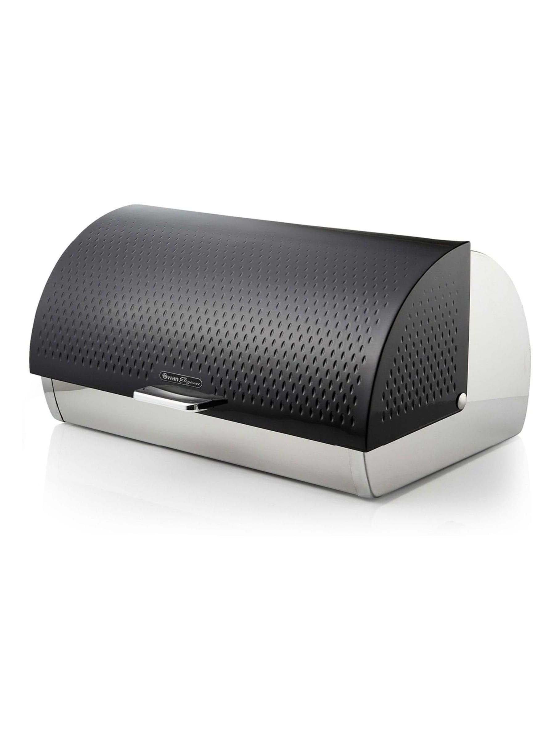 Swan black roll top bread bin 14 litre (British brand)