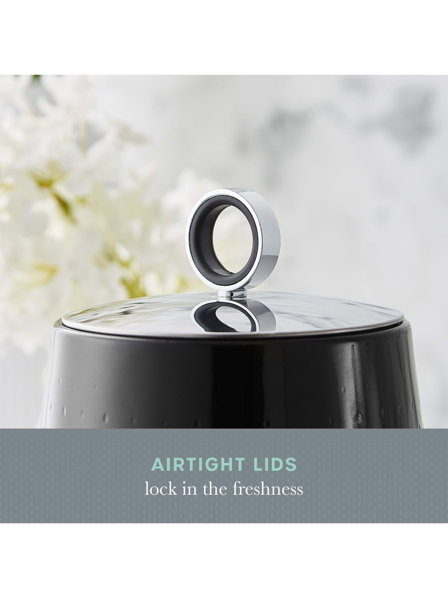 Swan black kitchen storage canisters set of 3 - British product