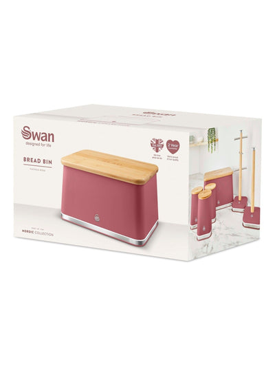 Suite Swan Fuchsia Rose Bread Bin with Non-Slip Base - Bread Storage Bin- Acheter en ligne sur McGrocer