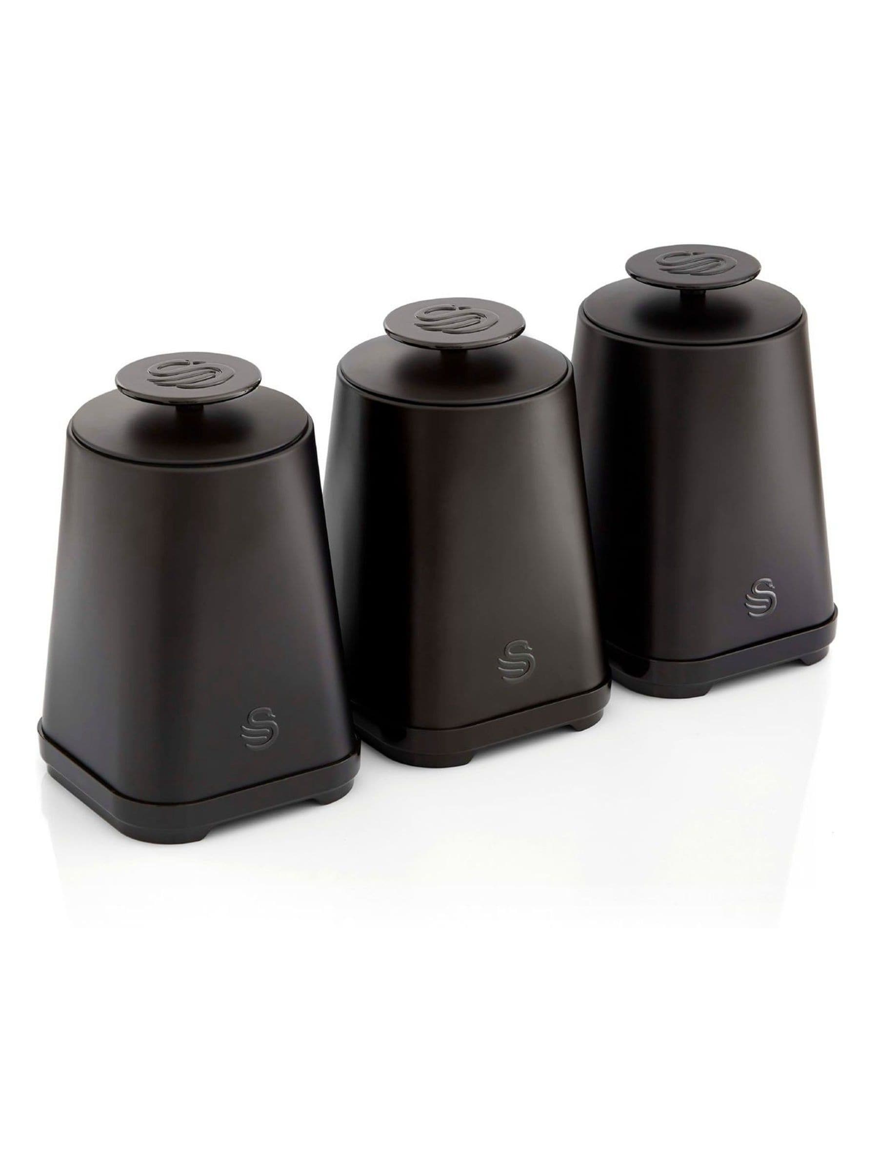 Swan Black Stealth set of 3 storage canisters, imported from the UK