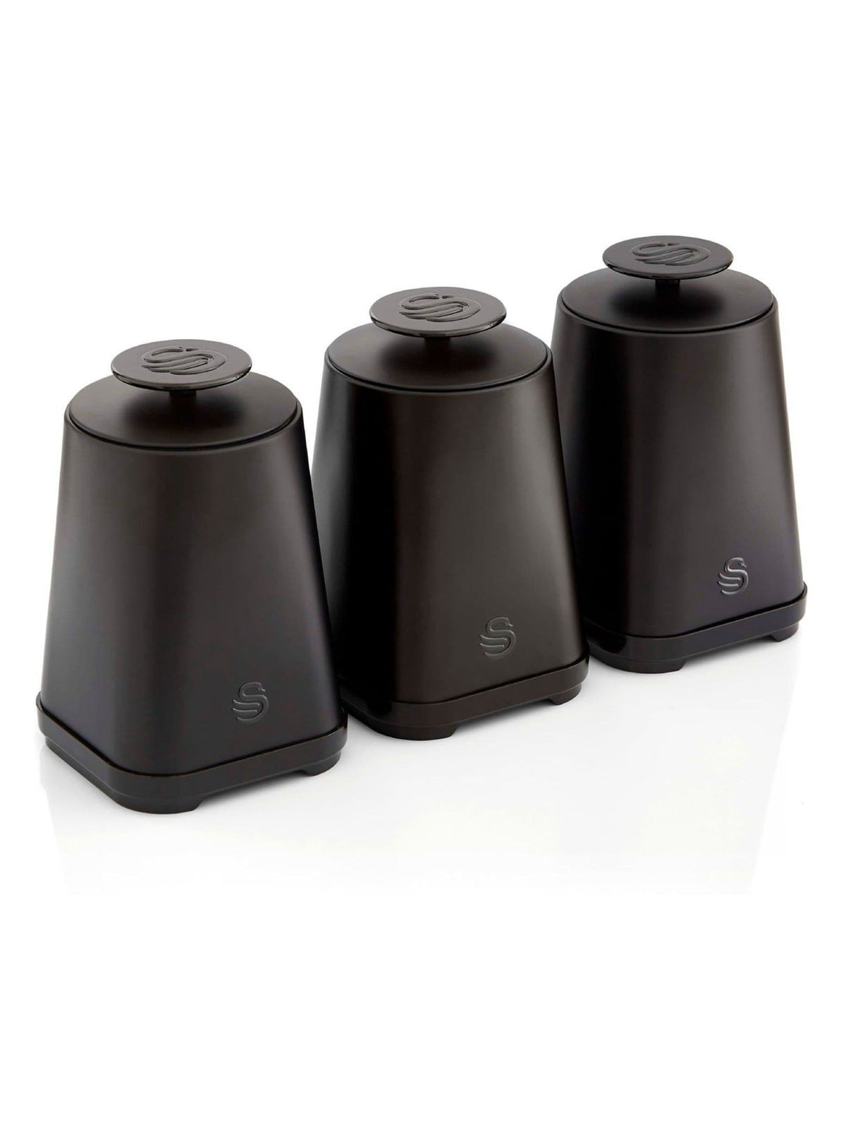 Swan Black Stealth set of 3 storage canisters, imported from the UK