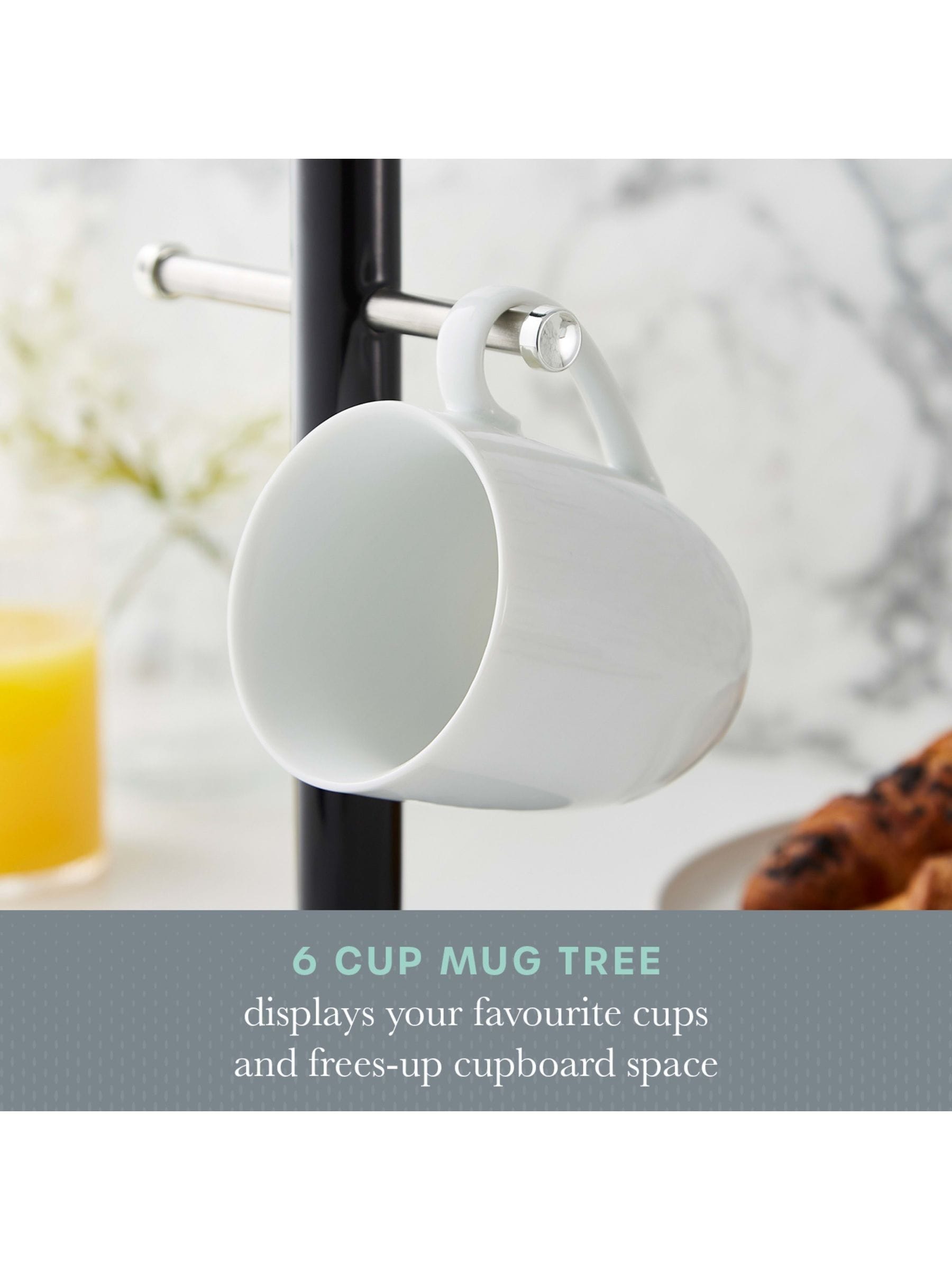 Swan black towel pole mug tree set, imported from the UK