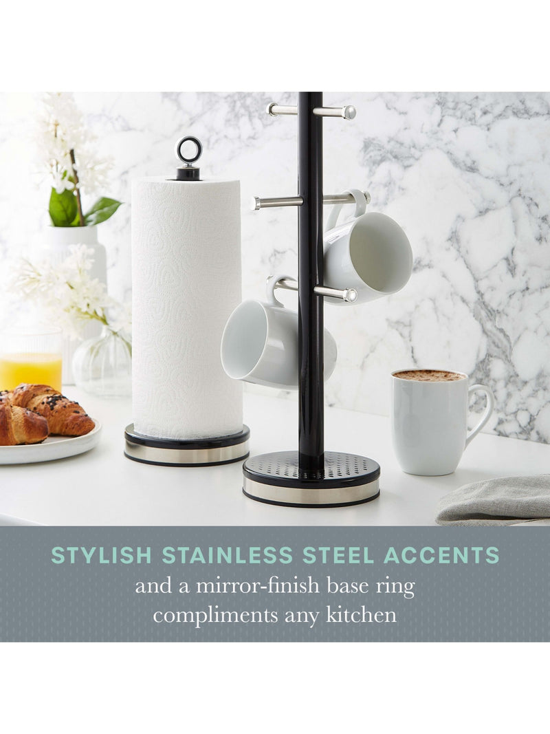 Swan black towel pole mug tree set, imported from the UK
