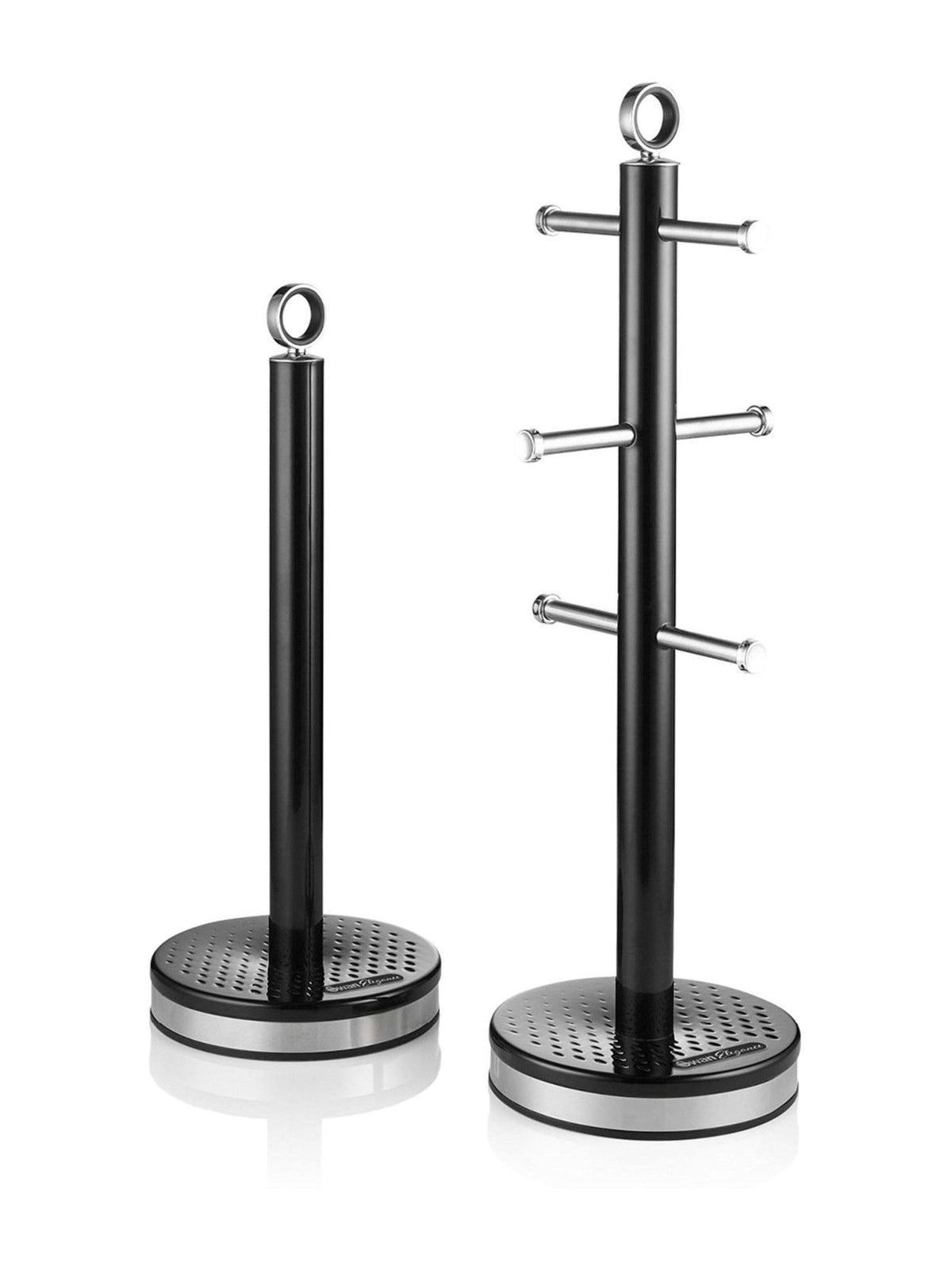 Swan black towel pole mug tree set, imported from the UK
