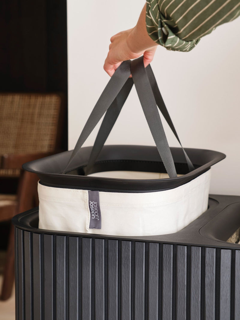 Joseph Joseph Black Tota Luxe laundry basket 90L - British product