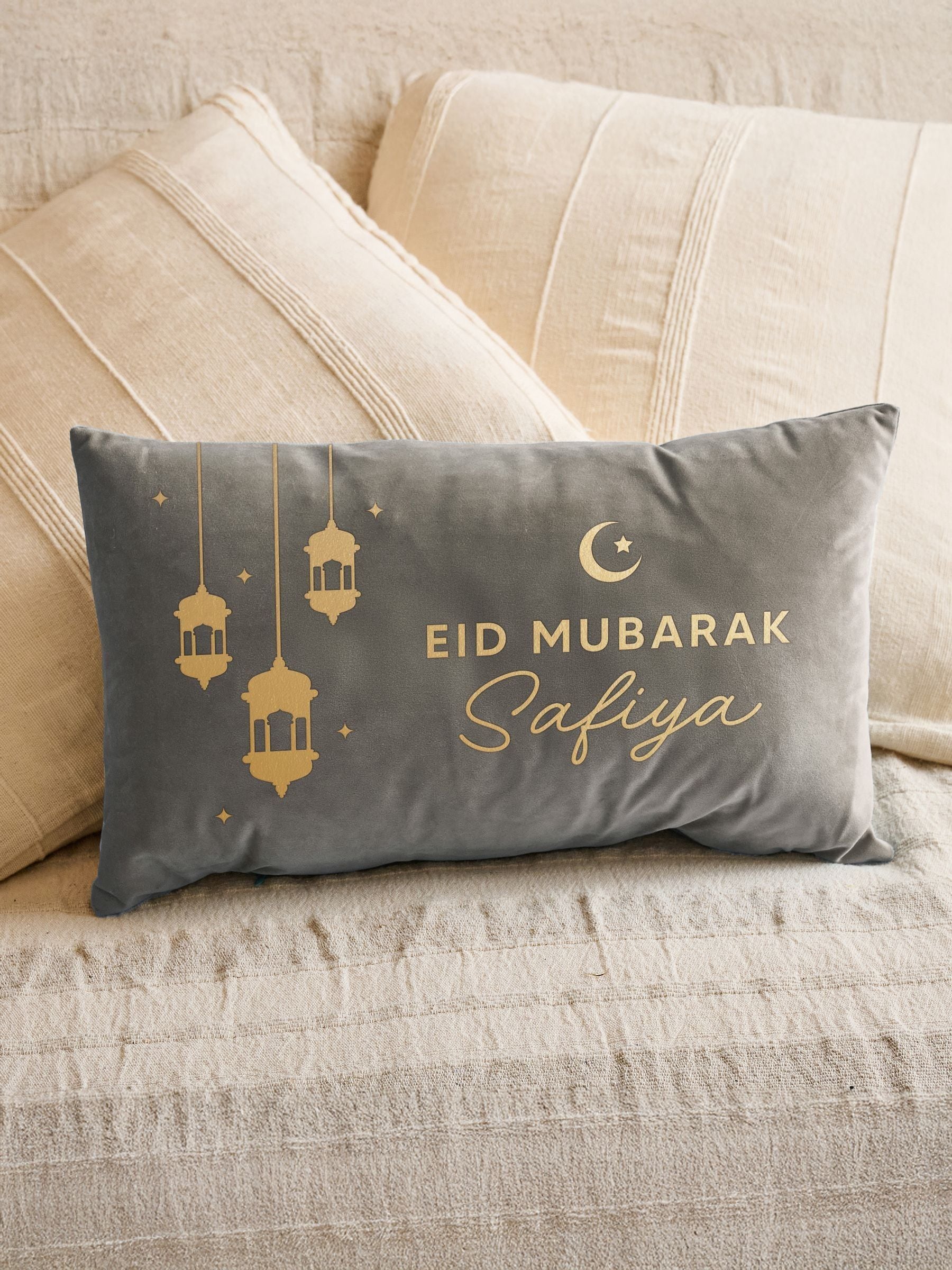 No Ordinary Gift personalised lantern cushion 50x30cm, UK version