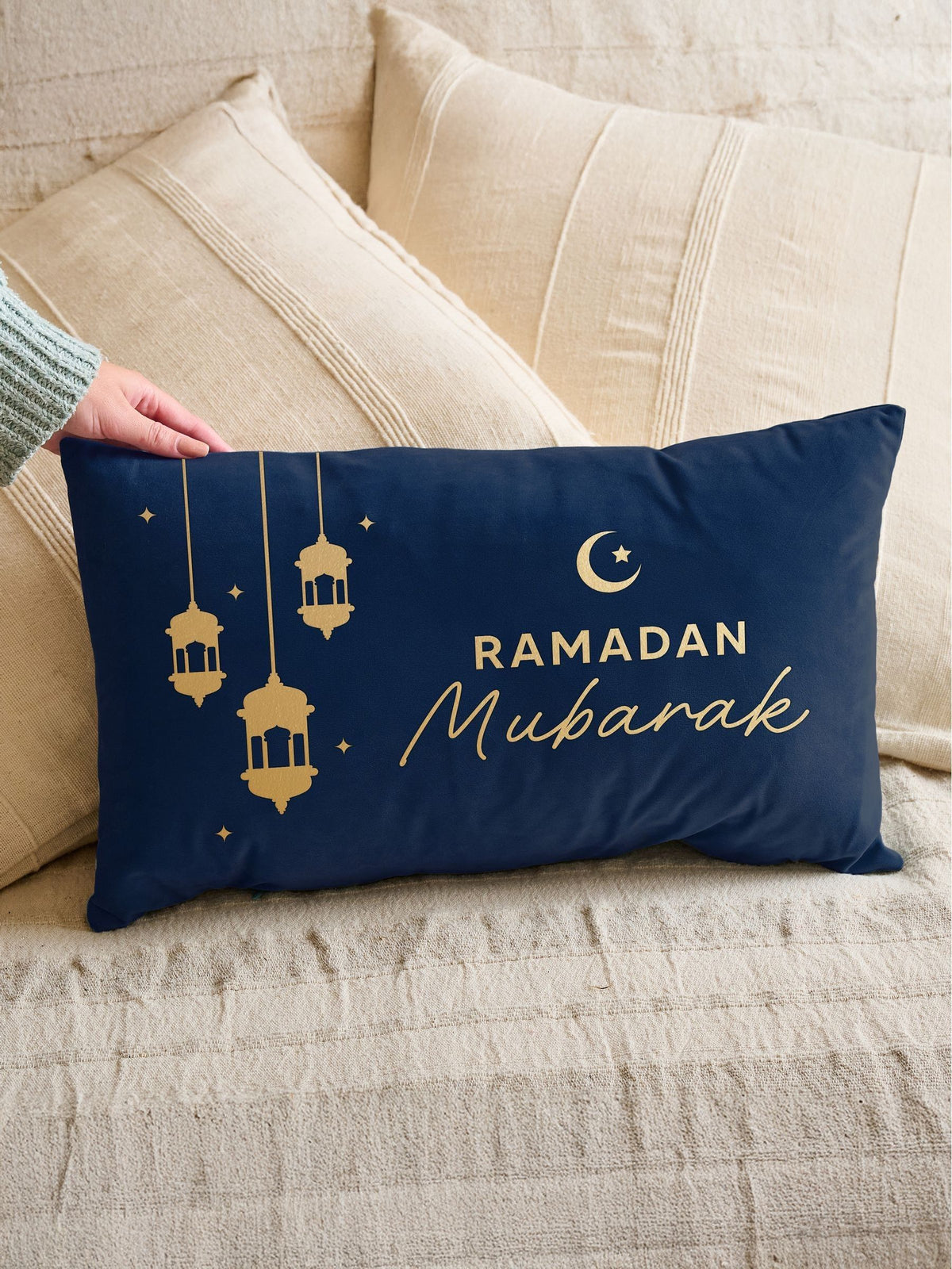 No Ordinary Gift personalised lantern cushion 50x30cm, UK version