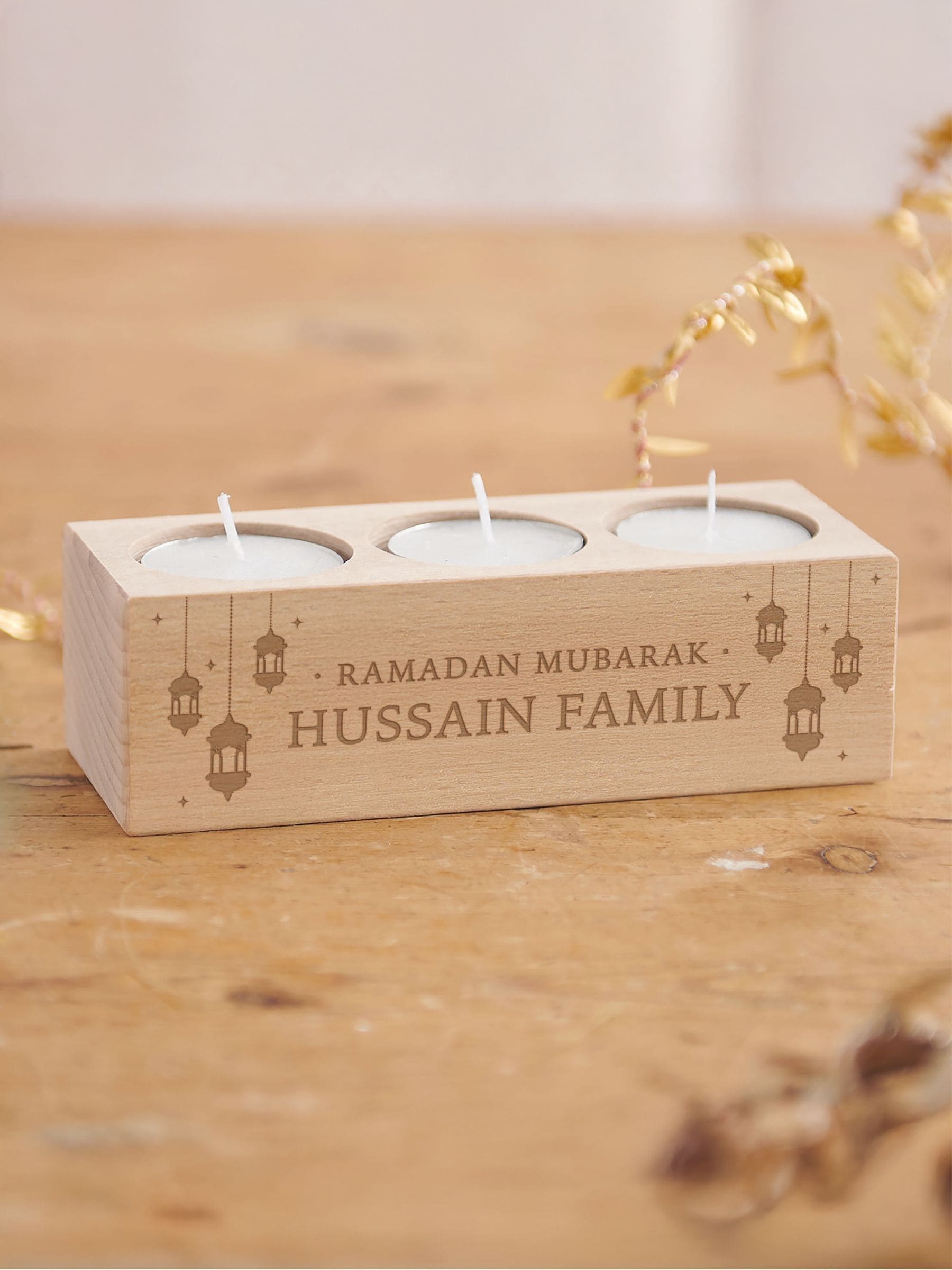 No Ordinary Gift personalised Ramadan candle holder 15x5.5x4.5cm, imported from the UK