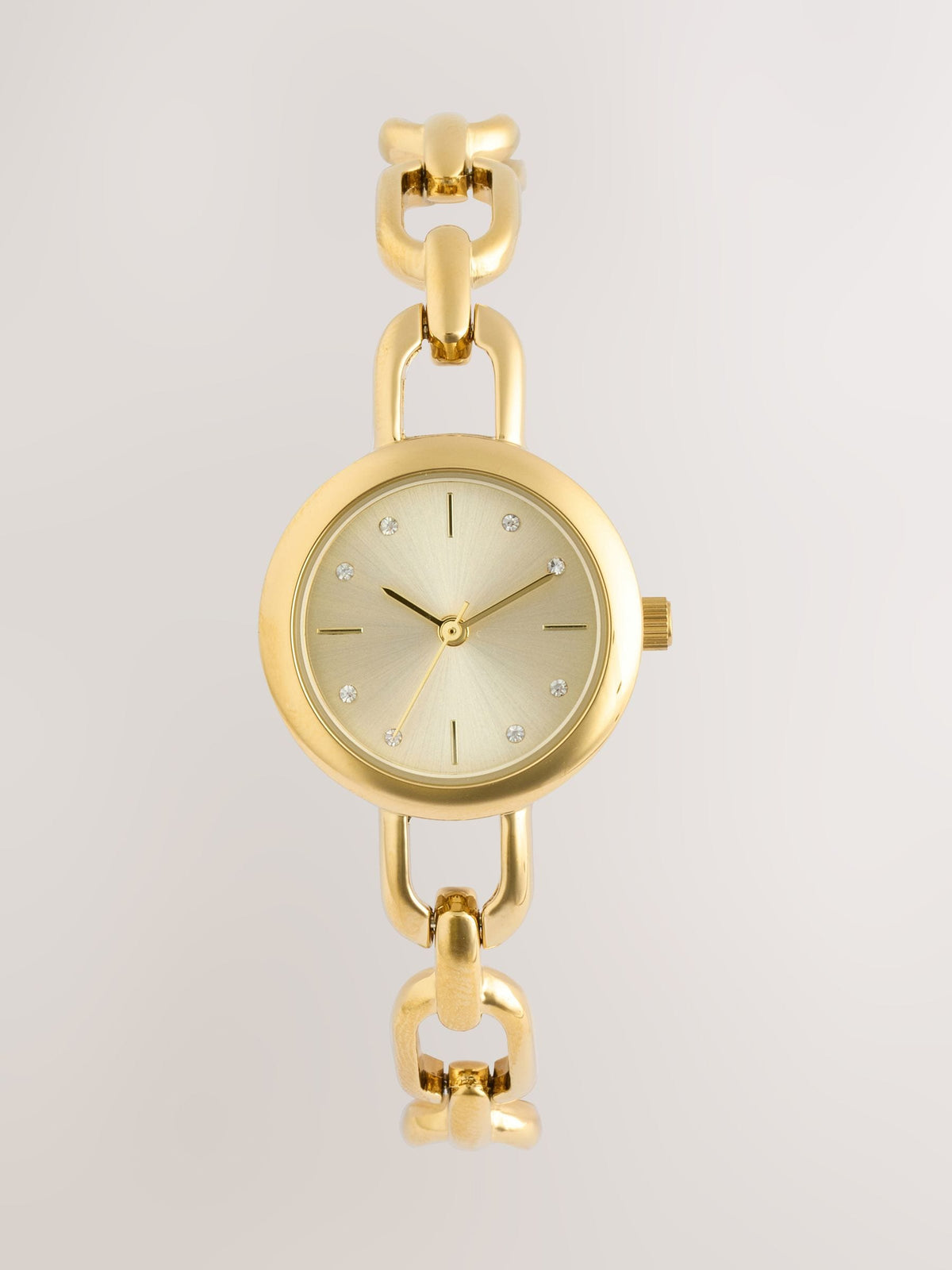 Gold tone round dial bracelet watch, imported from the UK
