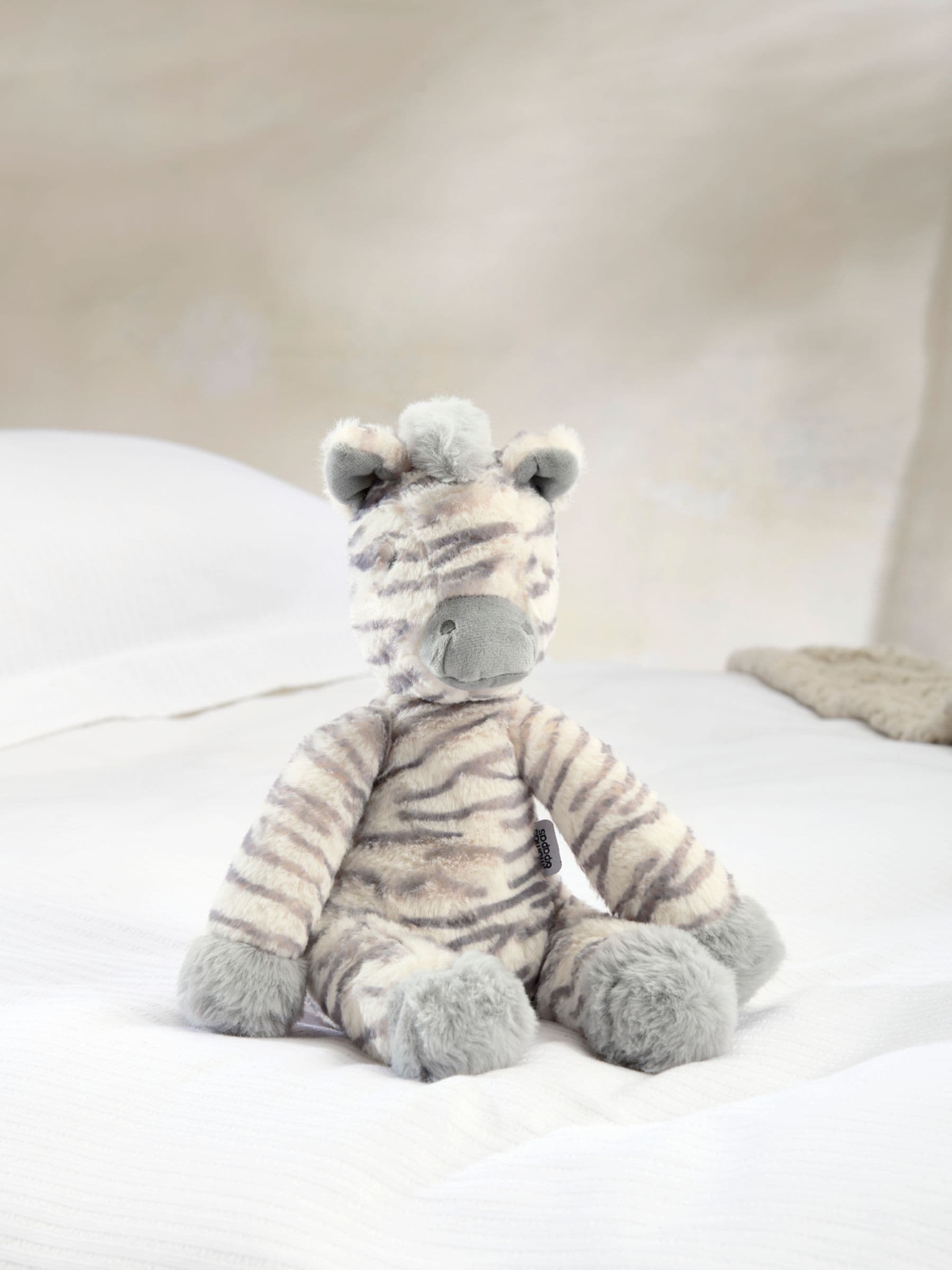 Mamas & Papas Ziggy Zebra grey zebra soft toy (British brand)