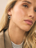 Rose gold tone pavé heart drop earrings, imported from the UK