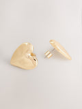Gold tone heart stud earrings, UK version