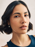 Silver tone sparkle petal drop earrings (British brand)