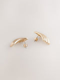 Gold tone oversized rectangle stud earrings, UK version
