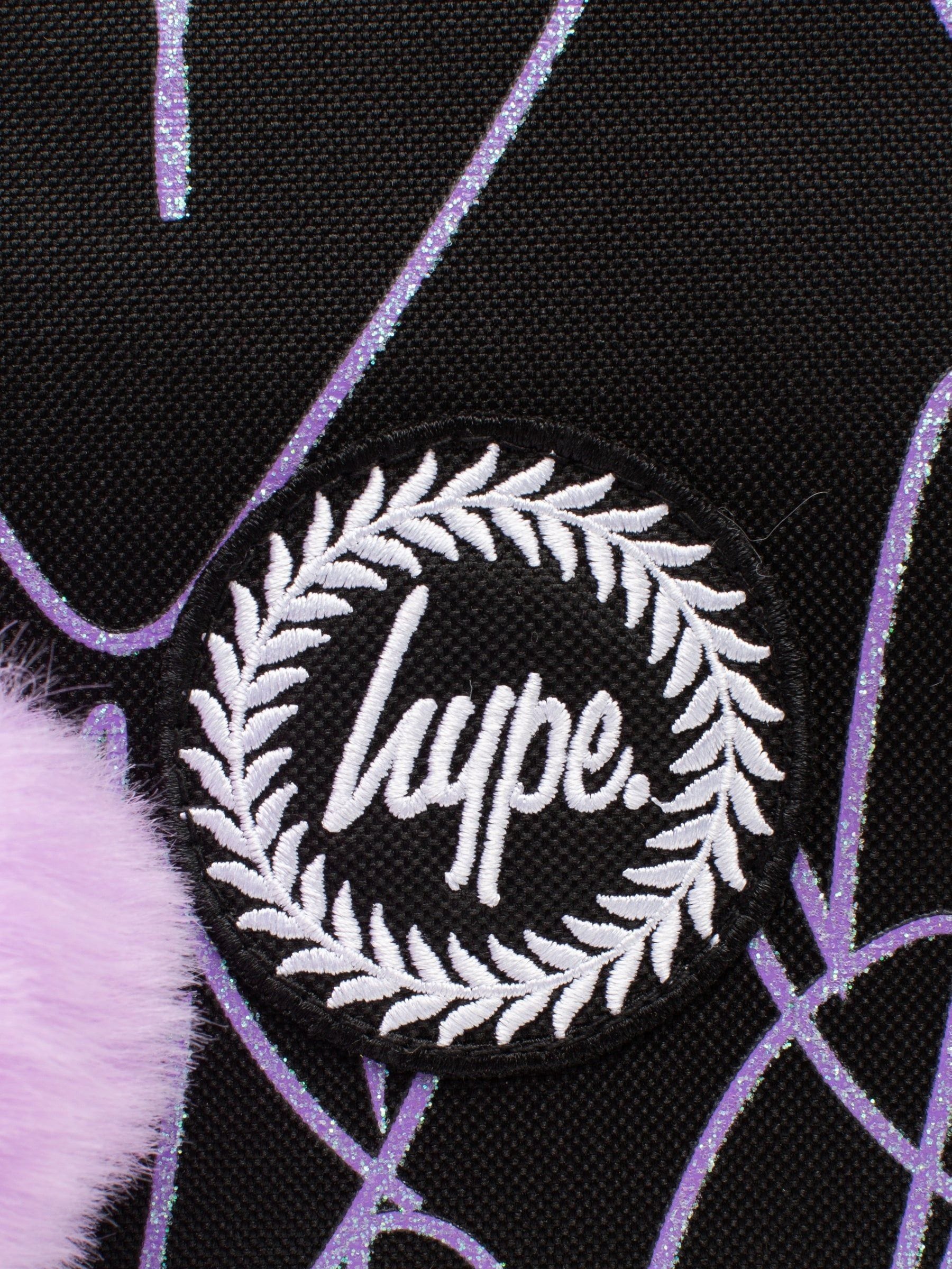 Hype black glitter scribble heart lunch box, imported from the UK
