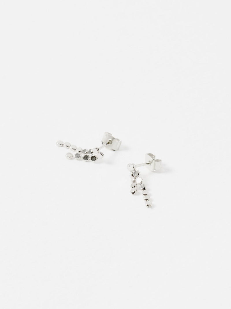 Oliver Bonas Silver Plated Demi Disc Double Drop Earrings