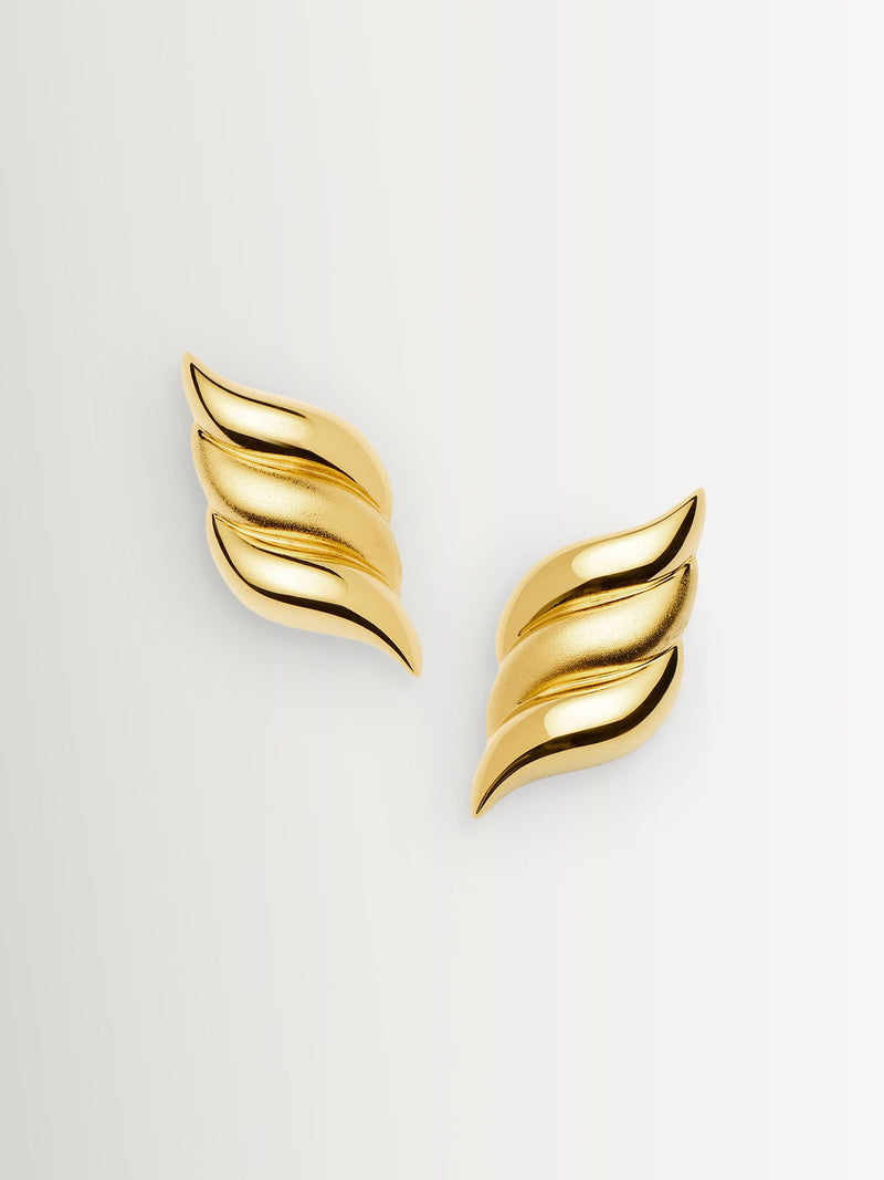 Missoma gold tone oversized Savi signature stud earrings (British brand)