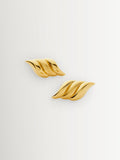 Missoma gold tone oversized Savi signature stud earrings (British brand)