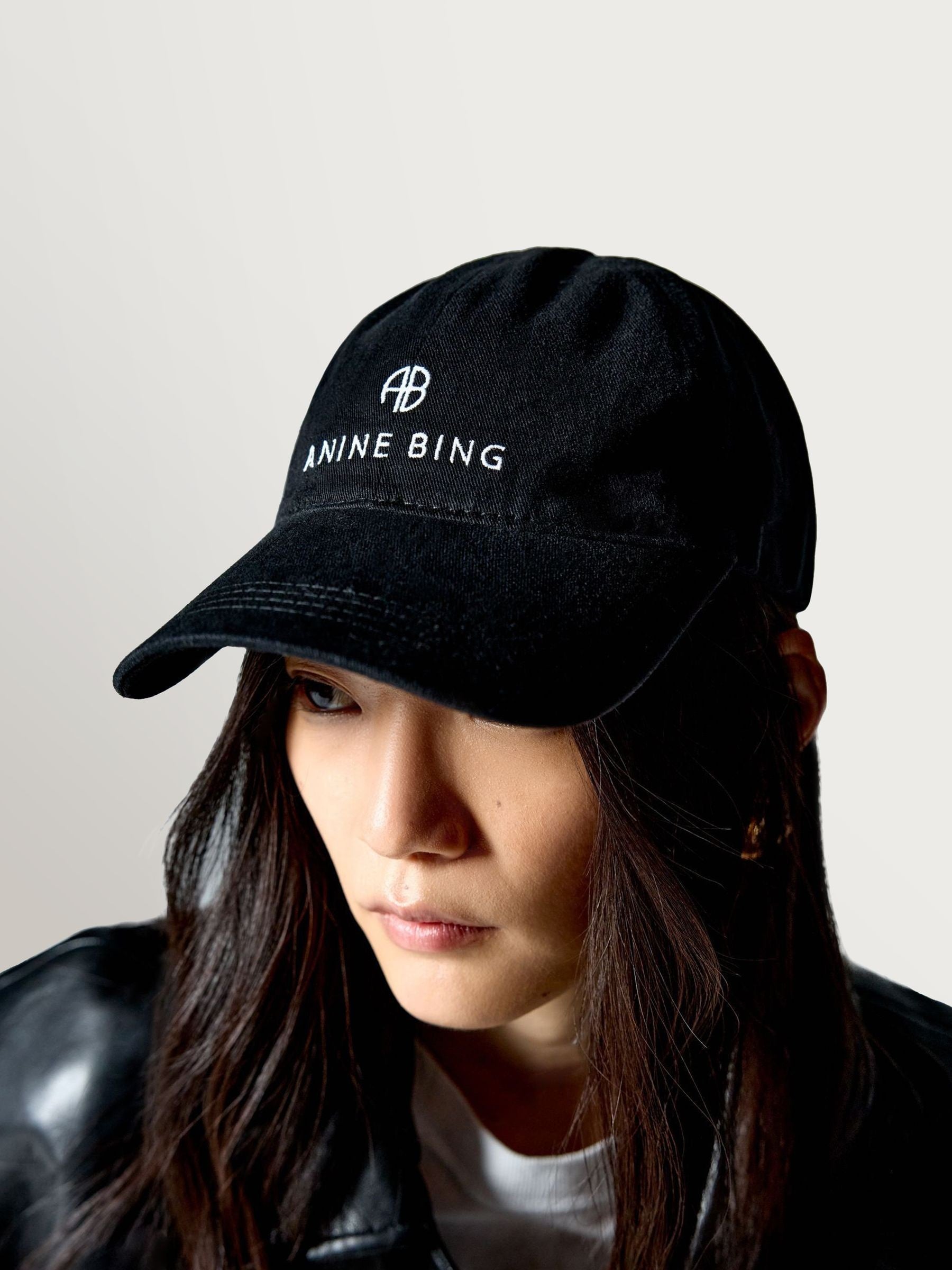 ANINE BING black washed smoke baseball cap (British brand)