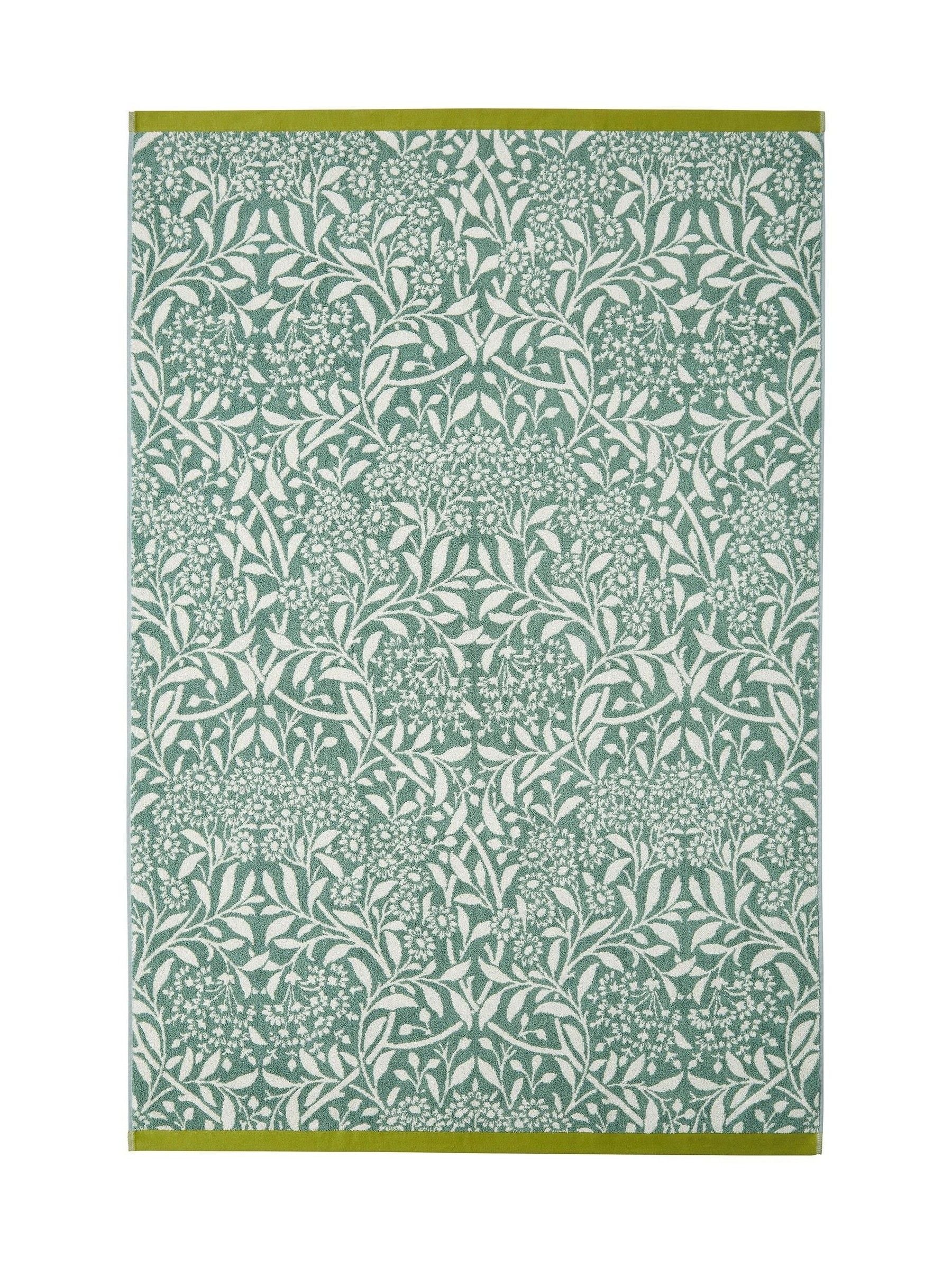 William Morris sage green Michaelmas towel, imported from the UK