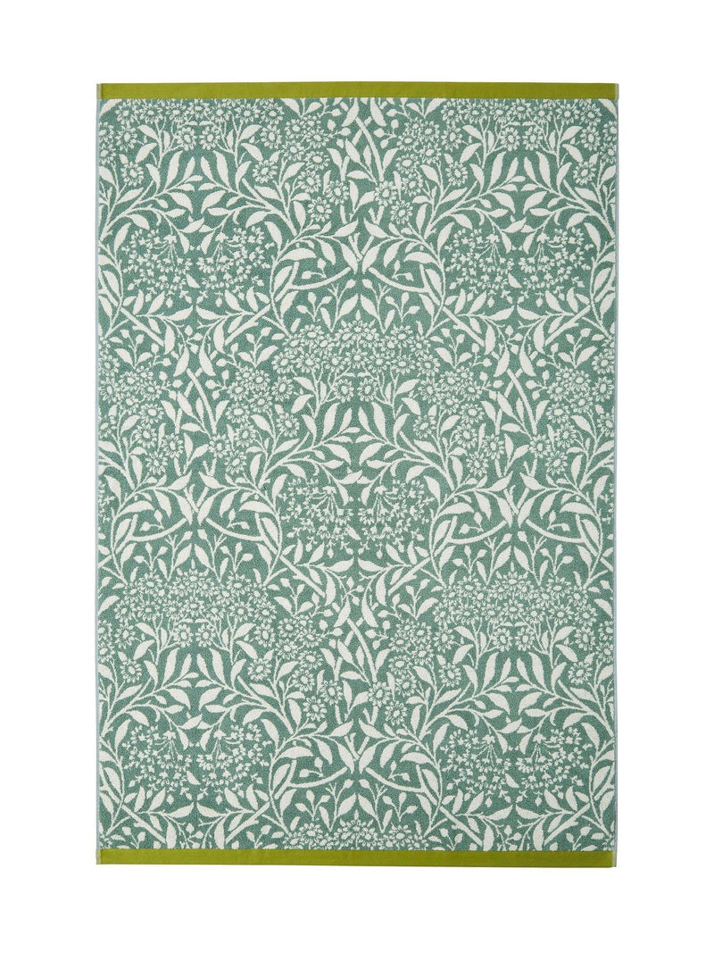 William Morris sage green Michaelmas towel, imported from the UK