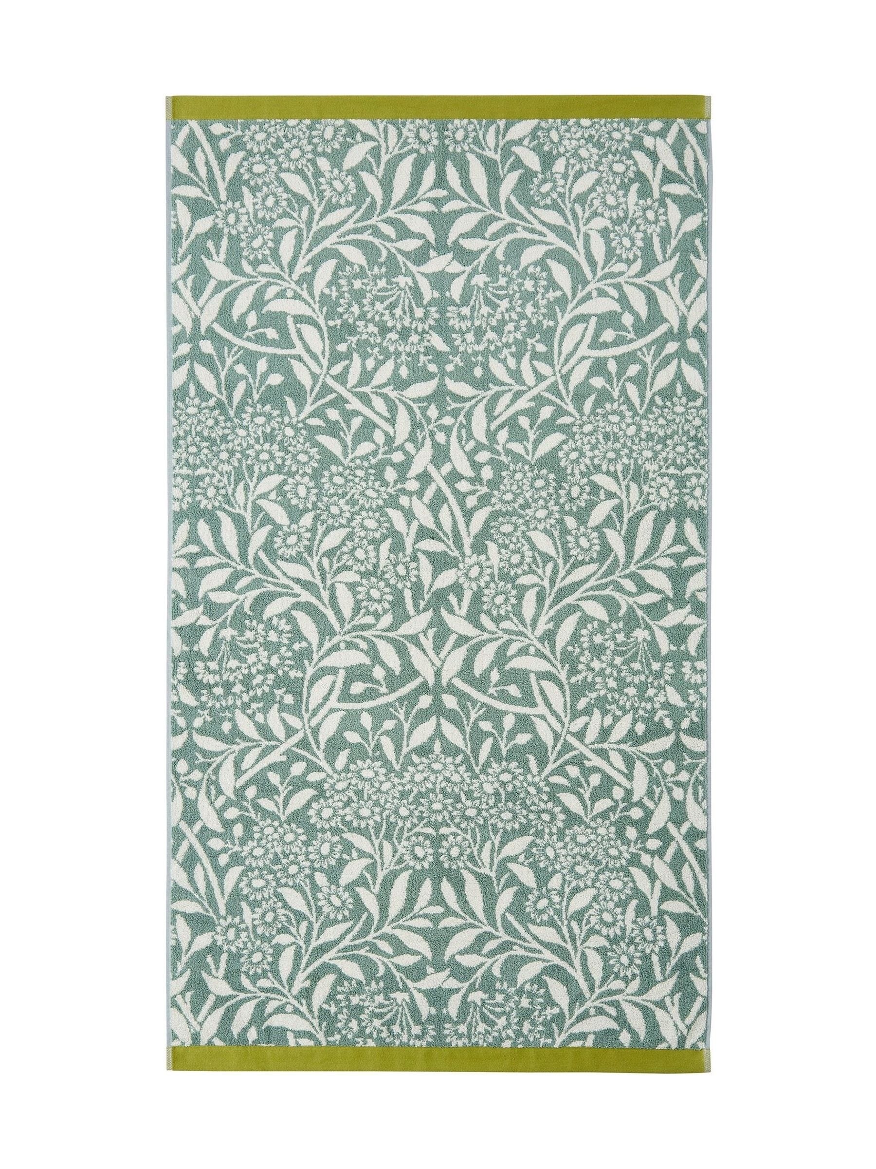 William Morris sage green Michaelmas towel, imported from the UK