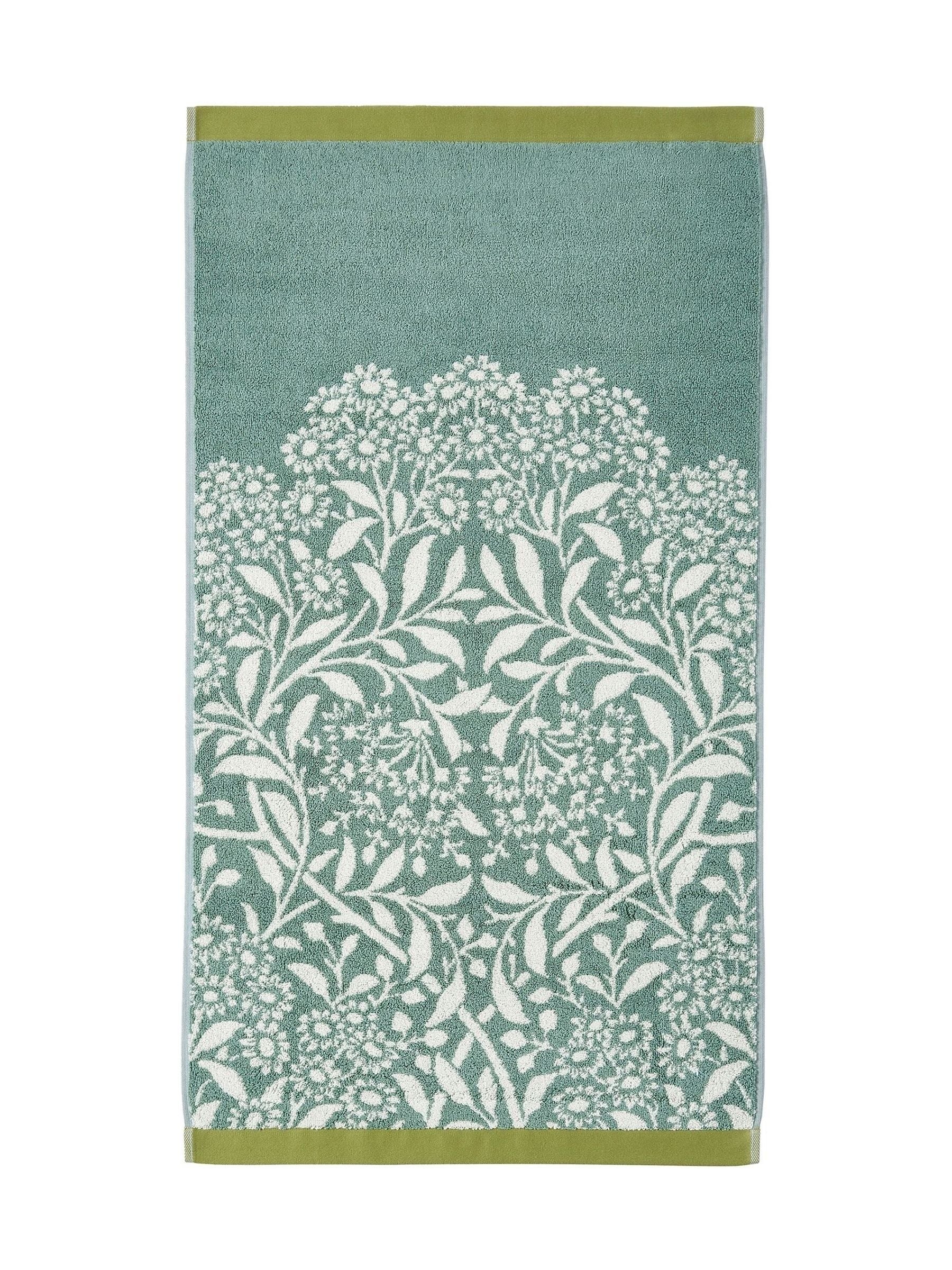 William Morris sage green Michaelmas towel, imported from the UK