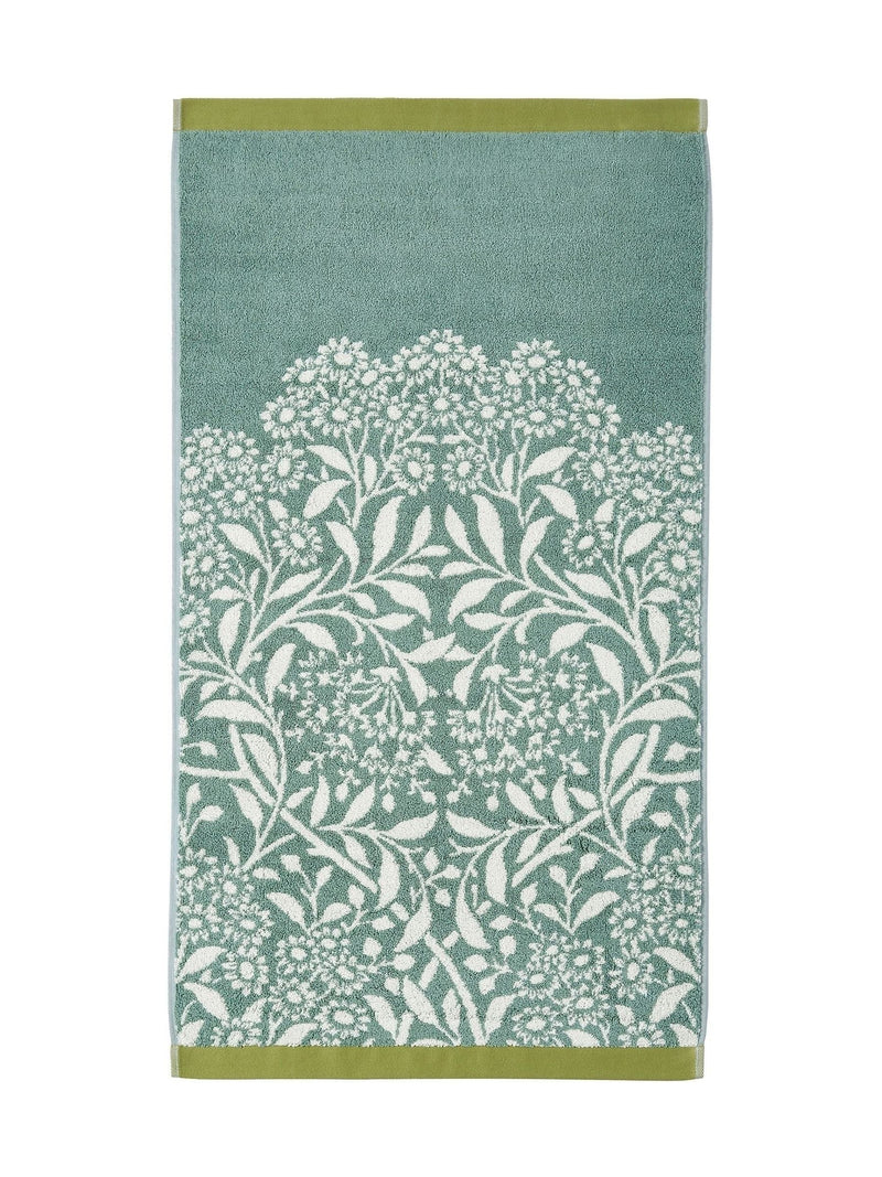 William Morris sage green Michaelmas towel, imported from the UK