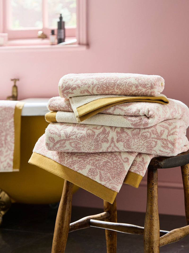 William Morris Strawberry Thief plaster pink towel 100% cotton, imported from the UK