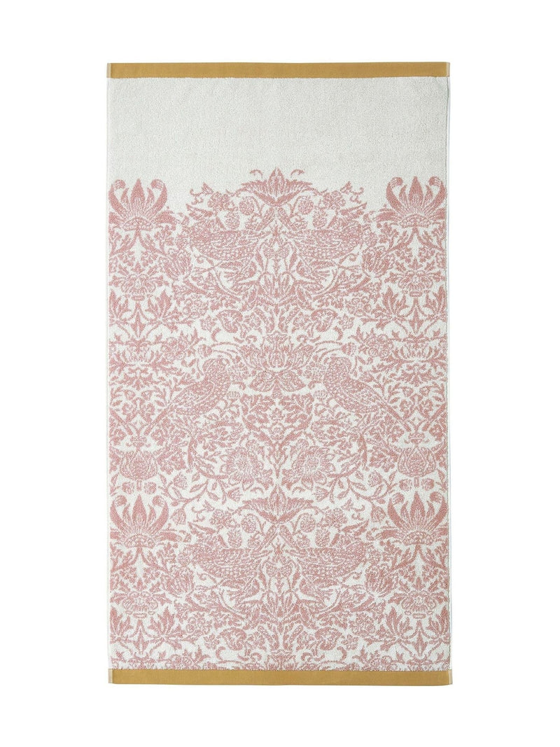 William Morris Strawberry Thief plaster pink towel 100% cotton, imported from the UK