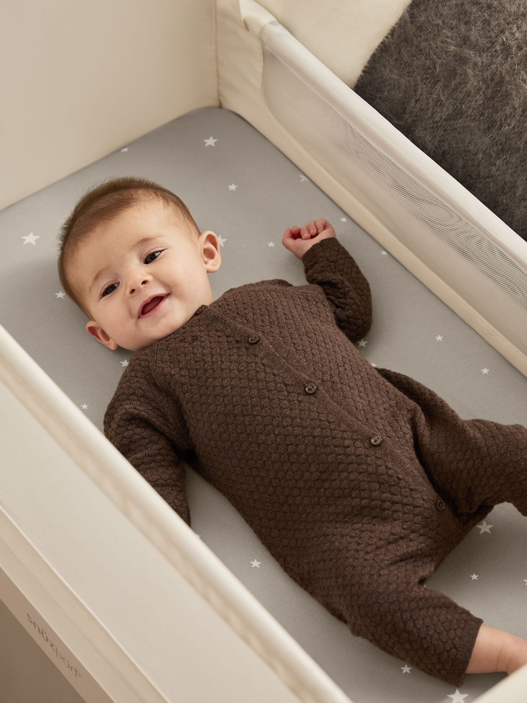 Snuz Sage Cross crib sheets 2 pack (British brand)