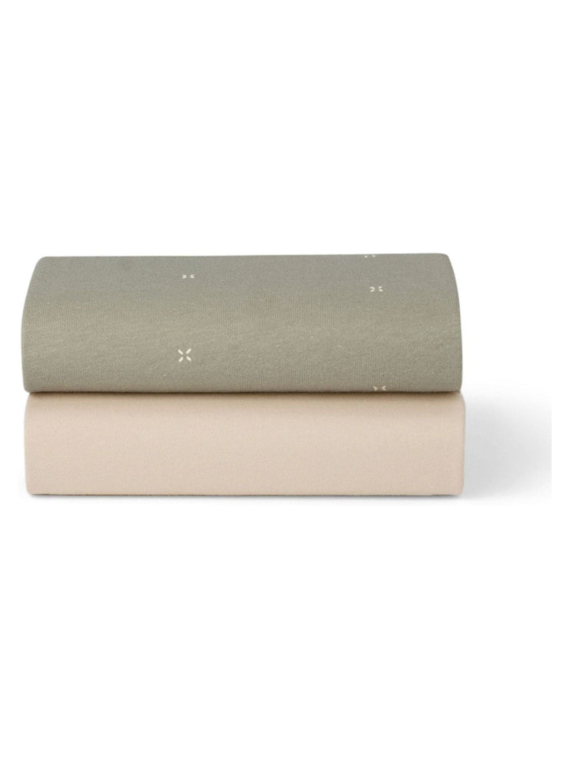 Snuz Sage Cross crib sheets 2 pack (British brand)