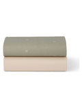 Snuz Sage Cross crib sheets 2 pack (British brand)