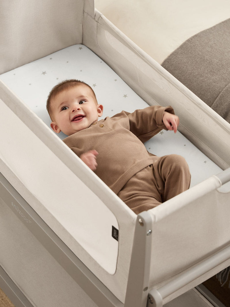 Snüz White Star crib sheets 2 pack (British brand)