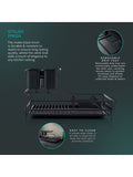 Swan black 15 plate dish rack with cutlery holder (British brand)